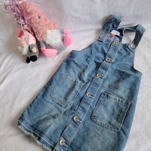 Girls Stylish Denim Overall Dress 💗 - Picture 1 of 1